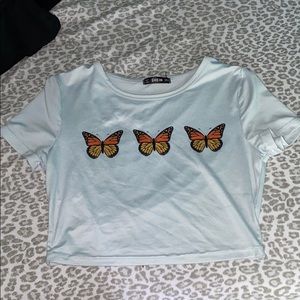 Cropped Butterfly T-shirt
